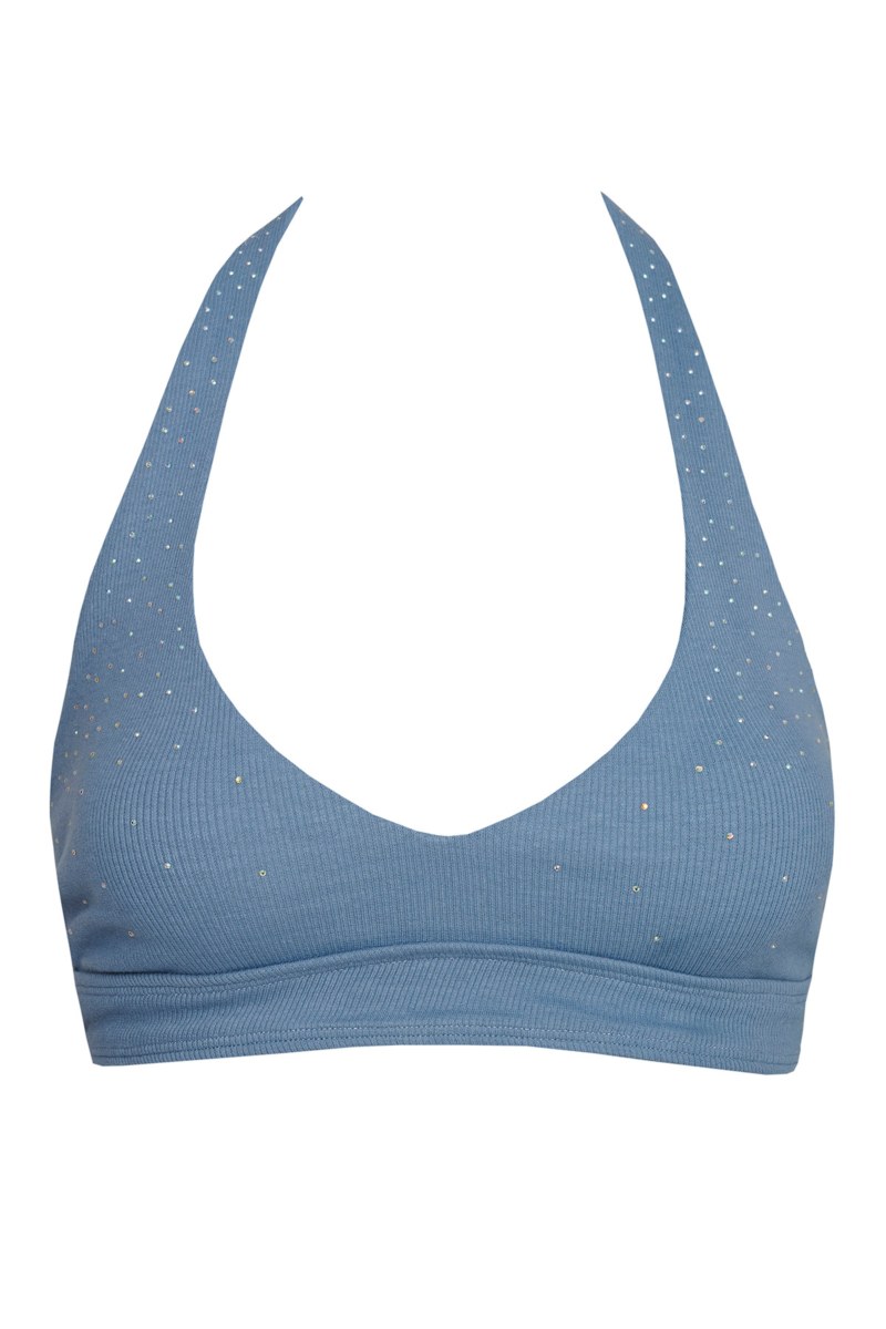 STRASS EMBELLISHED RIBBED HALTERNECK CROP TOP-24818078-450