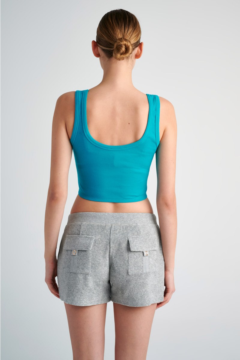 RIBBED COTTON TOP WITH LOGO DESIGN-24818146-413