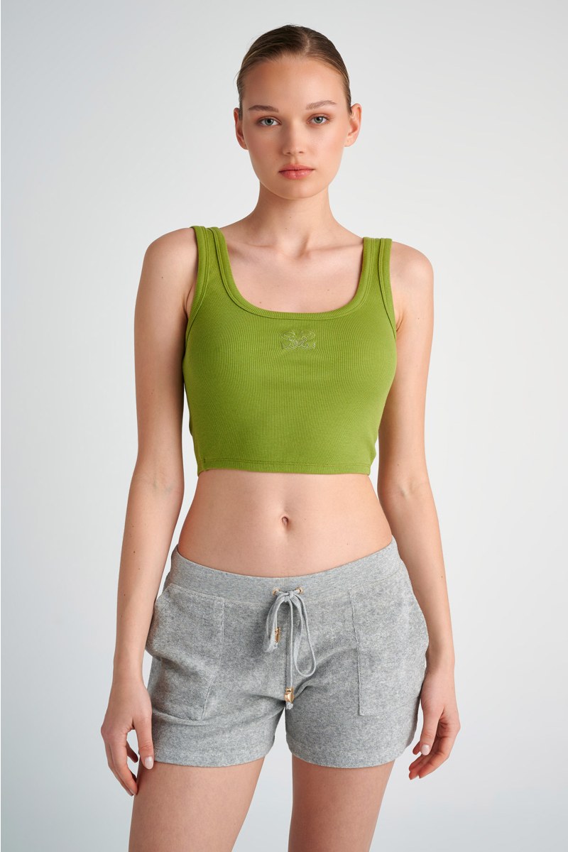 RIBBED COTTON TOP WITH LOGO DESIGN-24818146-520