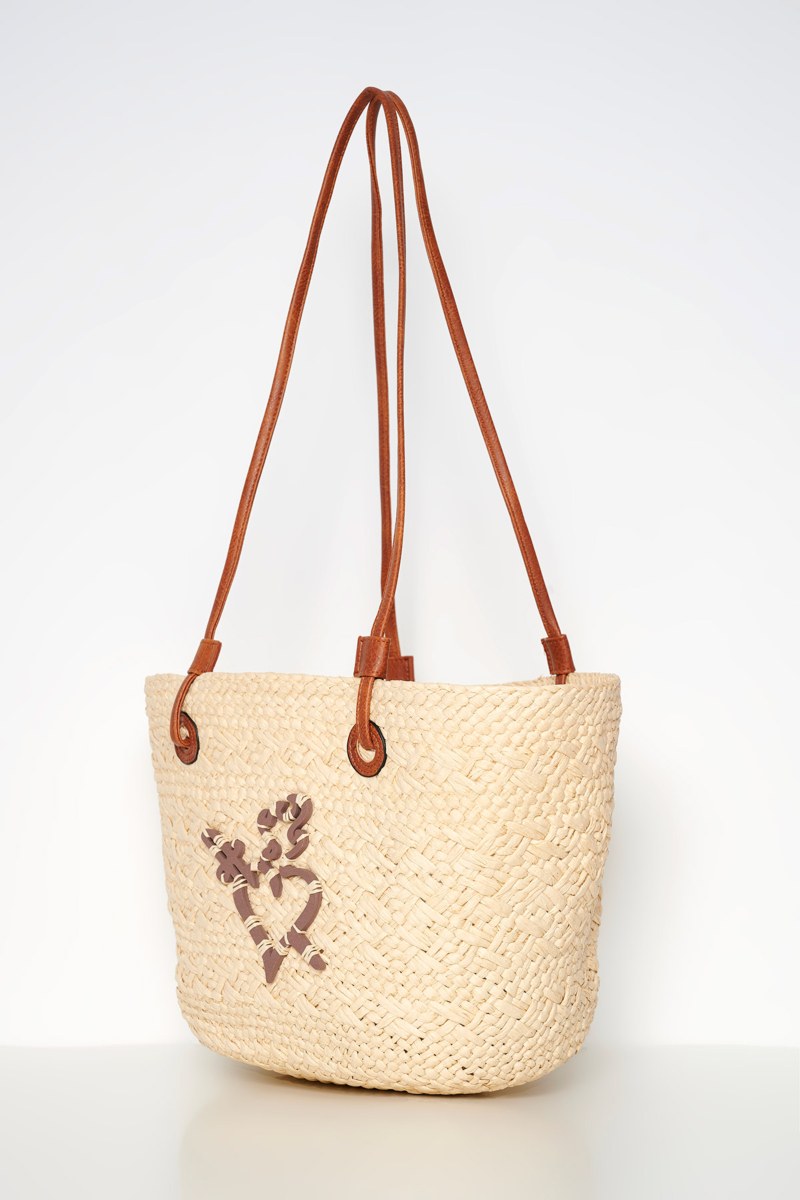 STRAW BASKET SHAPE BEACH BAG-24819063-301