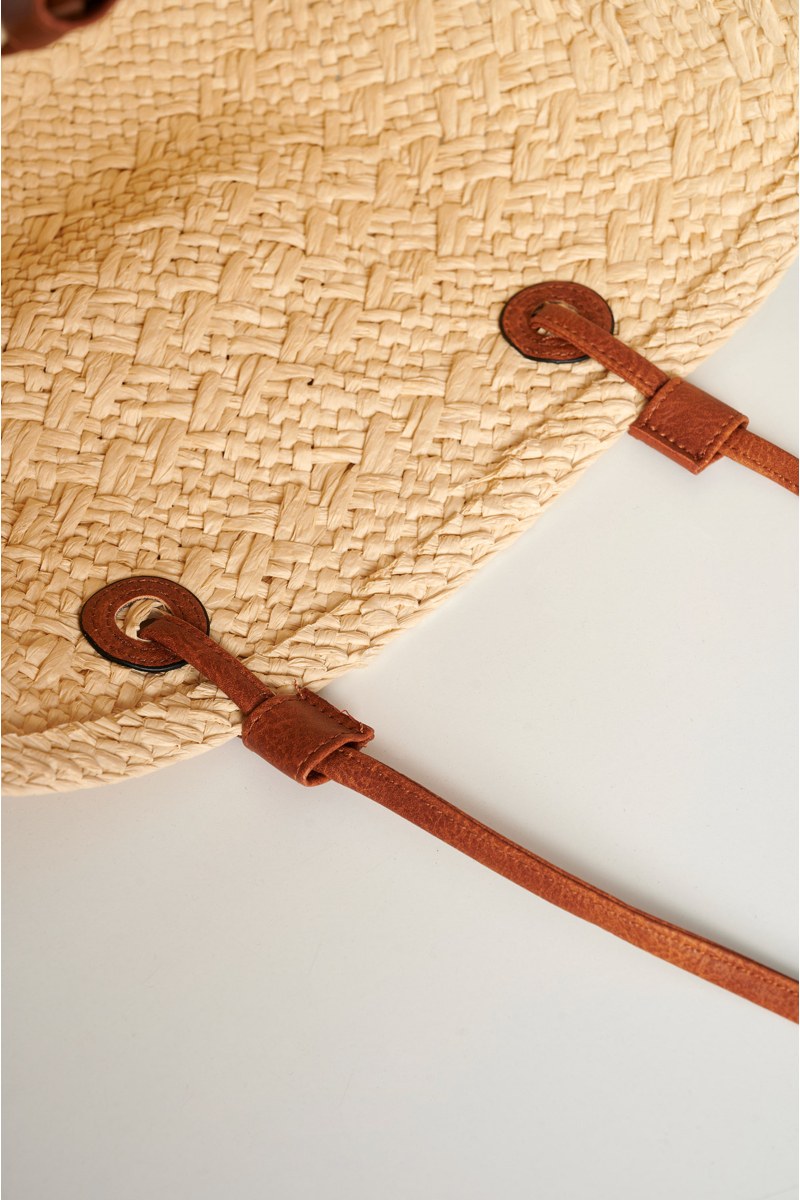 STRAW BASKET SHAPE BEACH BAG-24819063-301