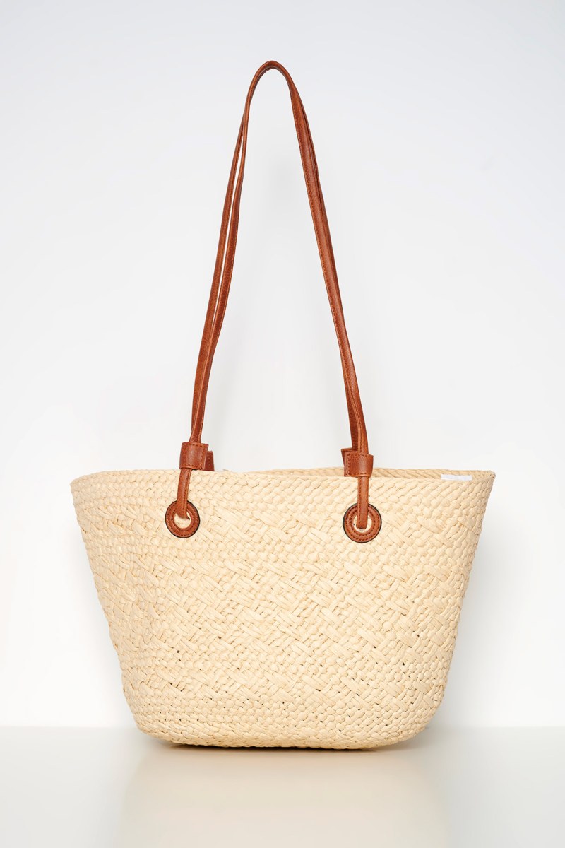 STRAW BASKET SHAPE BEACH BAG-24819063-301