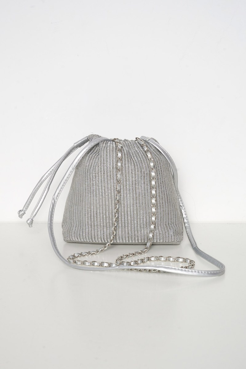 SHOULDER MINI BUCKET BAG WITH METALLIC DETAILS-24819065-203