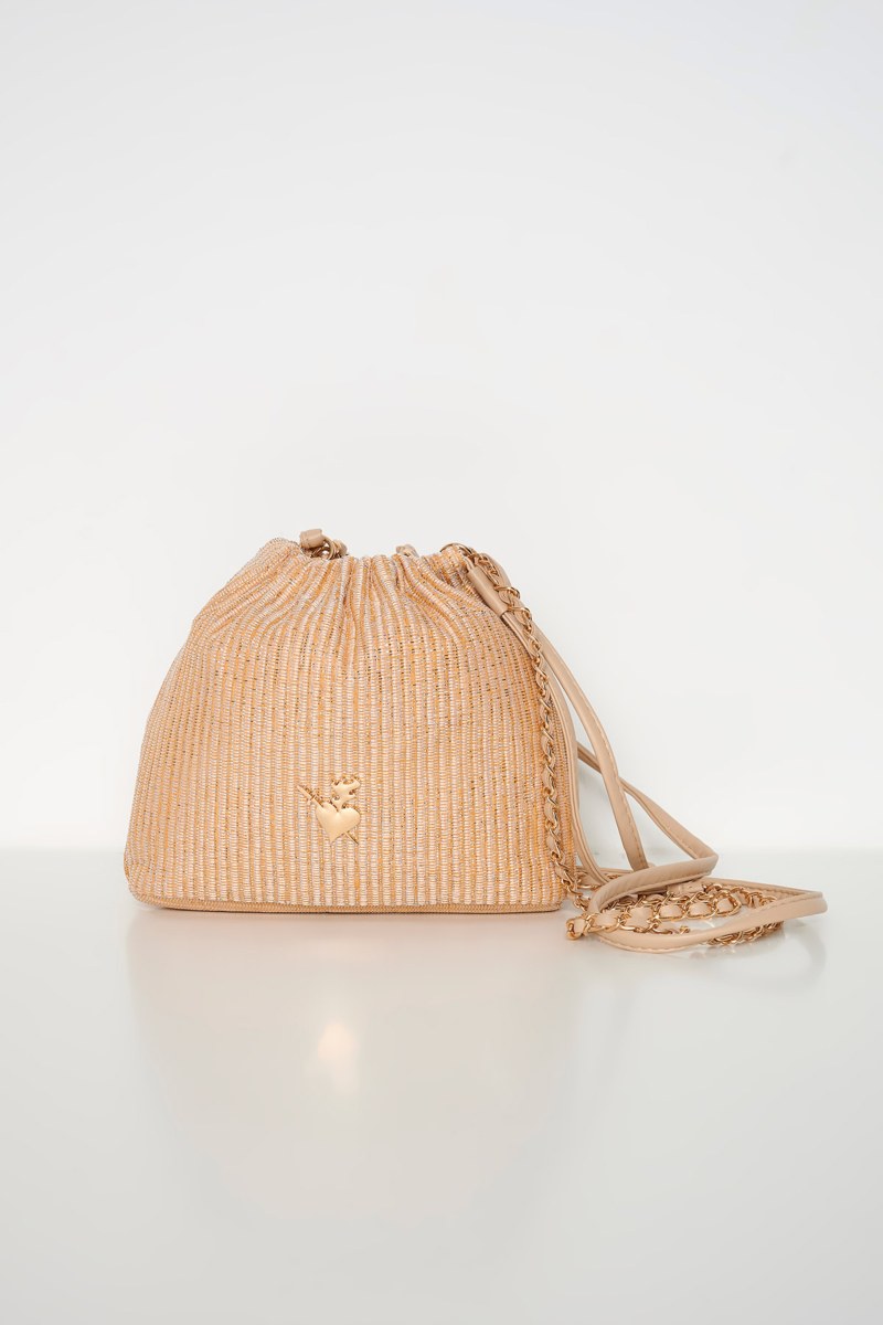 SHOULDER MINI BUCKET BAG WITH METALLIC DETAILS-24819065-303