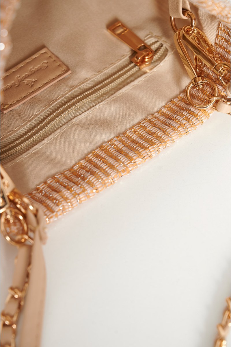 SHOULDER MINI BUCKET BAG WITH METALLIC DETAILS-24819065-303