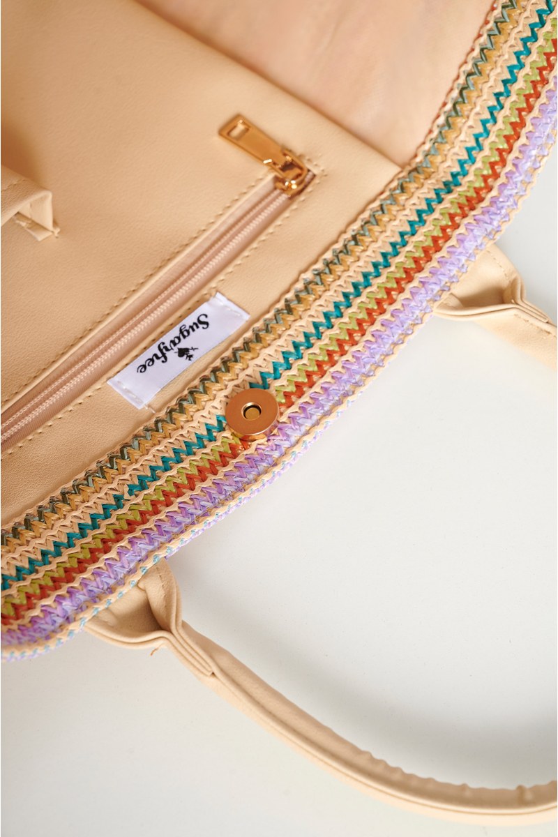 ΨΑΘΙΝΗ ΤΣΑΝΤΑ SHOPPER ΜΕ ΠΟΛΥΧΡΩΜΟ ΤΥΠΩΜΑ-24819076-800