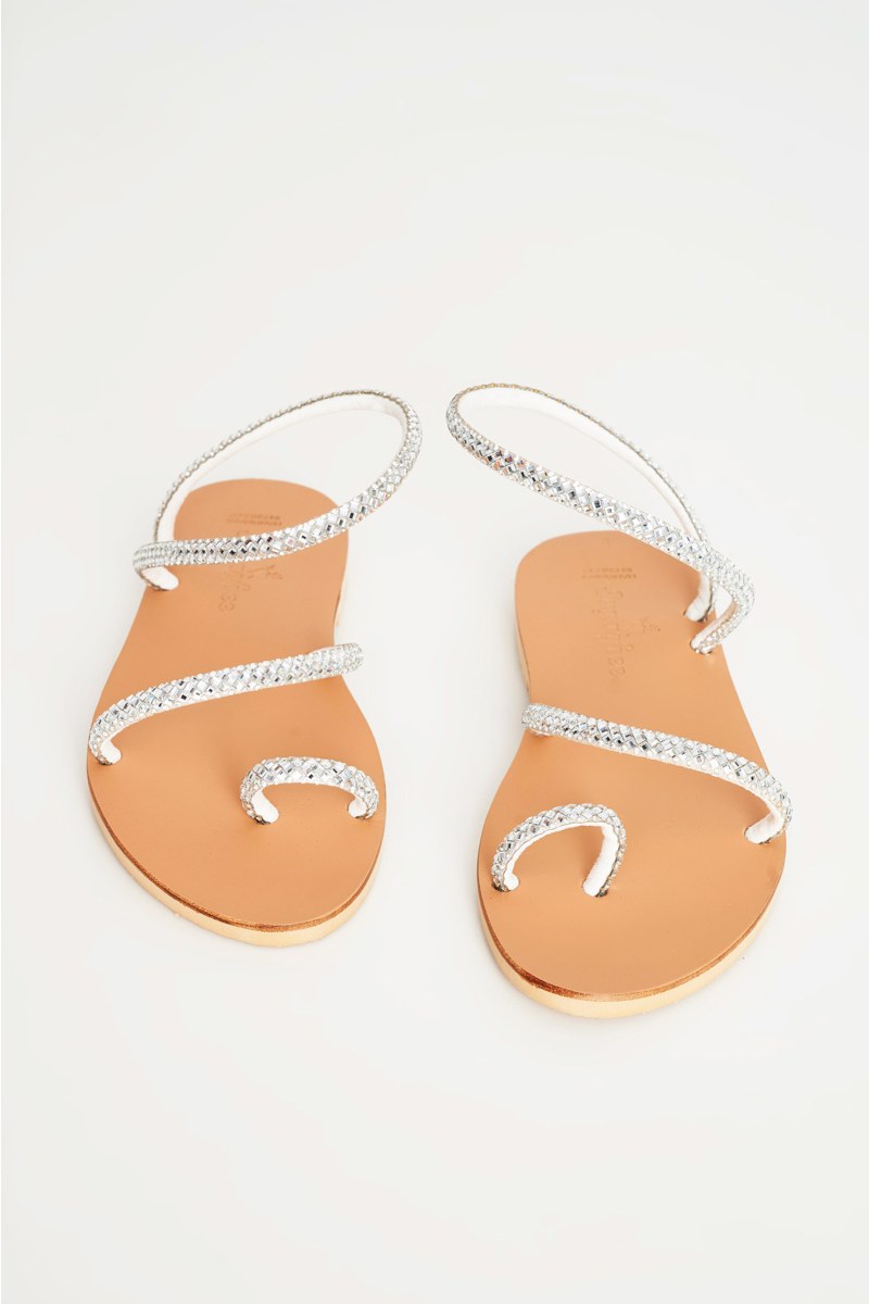 HANDMADE STRASS EMBELLISHED FLAT SANDALS-24819131-203