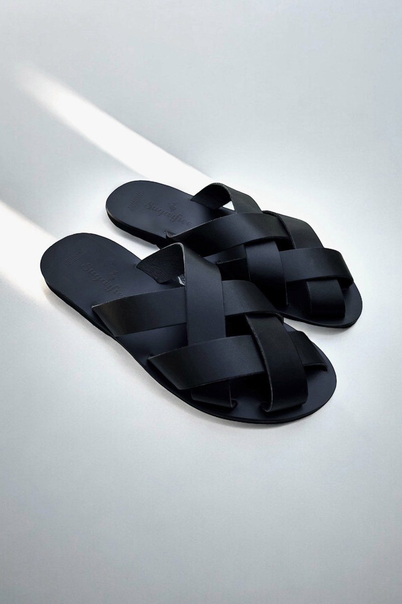 HANDMADE CROSSED STRAP FLAT SANDALS-24819133-110