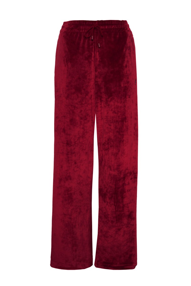 FLARED HIGH WAISTED SUPER SOFT VELOUR PANTS-24831085-634