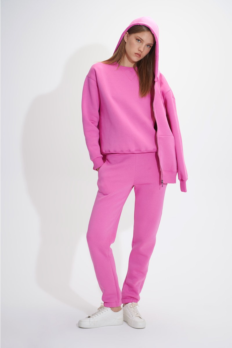 COTTON BASIC JOGGER PANTS WITH INNER SOFT FLEECE FABRIC-24831121-713