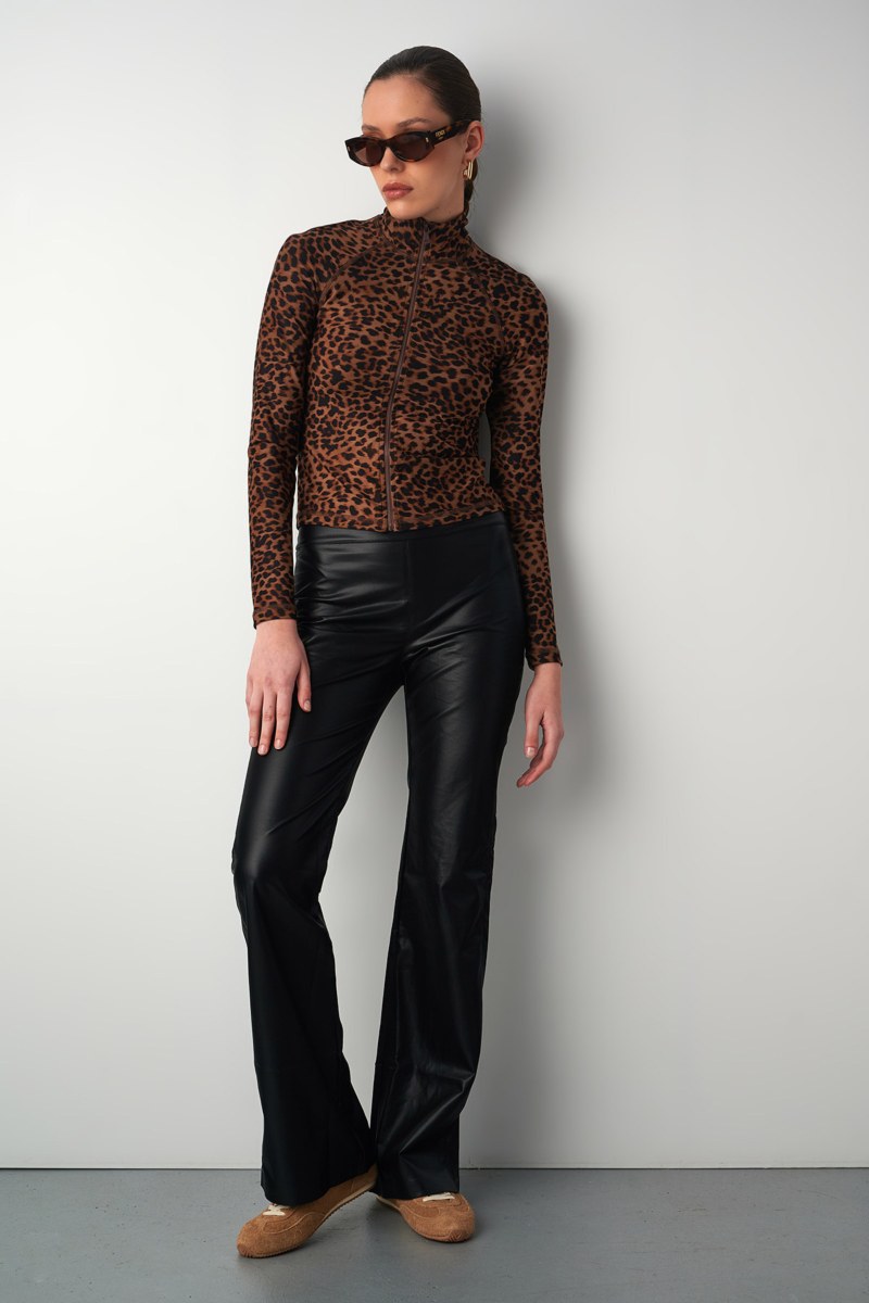 FAUX LEATHER HIGH WAISTED PANTS-24831277-110