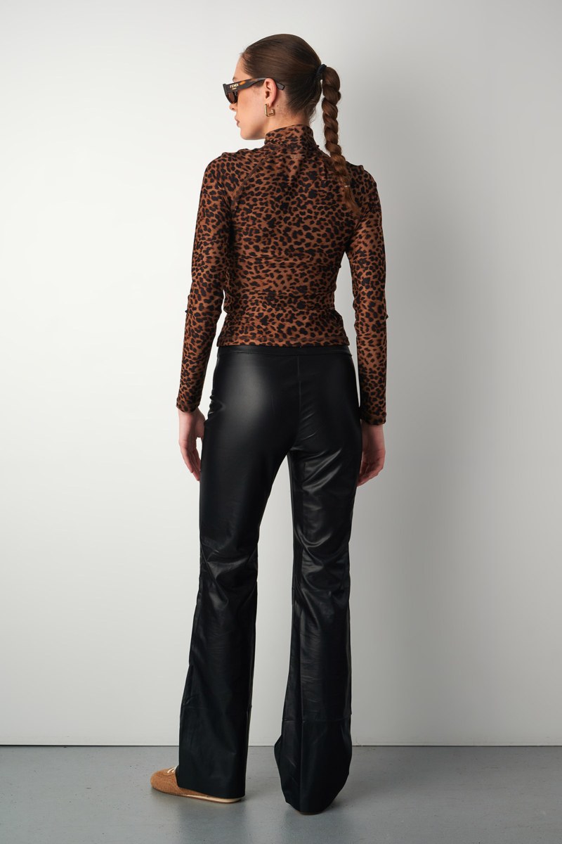 FAUX LEATHER HIGH WAISTED PANTS-24831277-110