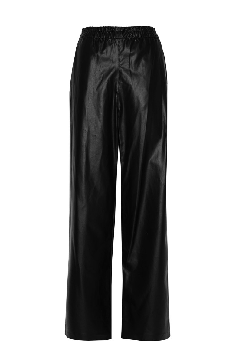 FAUX LEATHER HIGH WAISTED WIDE LEG PANTS-24831278-110