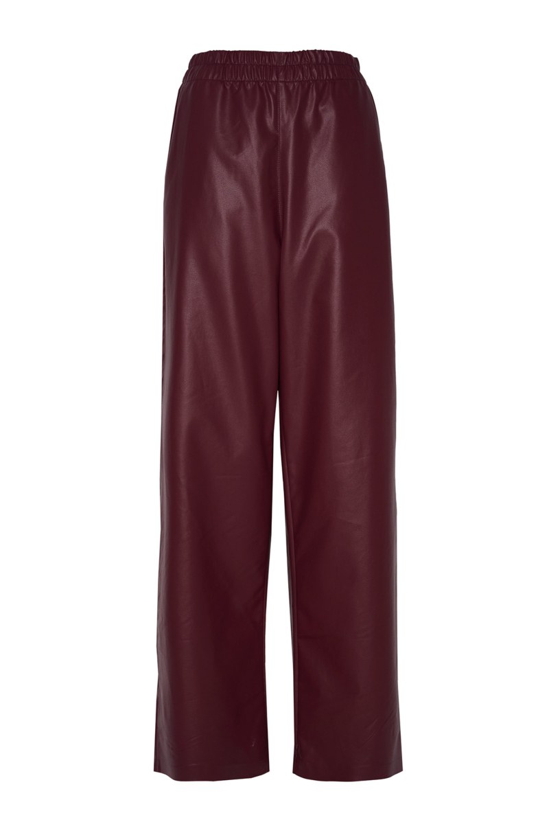 FAUX LEATHER HIGH WAISTED WIDE LEG PANTS-24831278-635