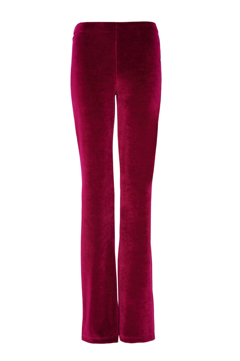 FLARED LOW WAISTED VELOUR PANTS-24831280-704