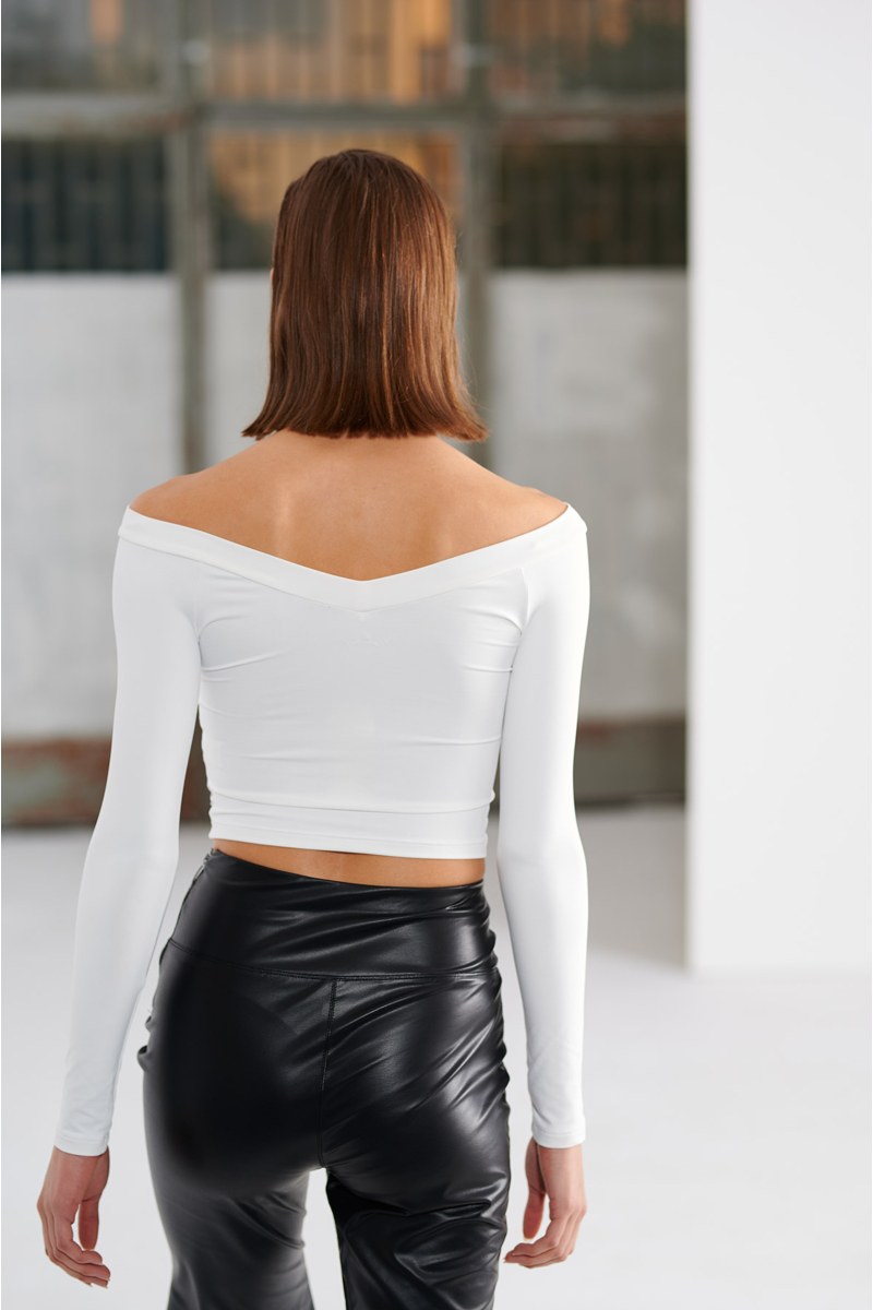 LONG SLEEVED TOP WITH 'V' NECKLINE-24832223-102