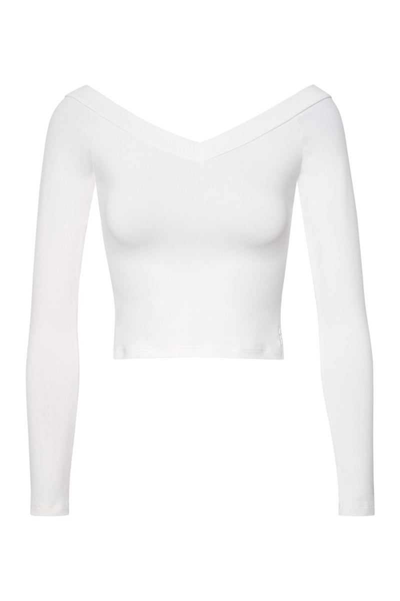 LONG SLEEVED TOP WITH 'V' NECKLINE-24832223-102