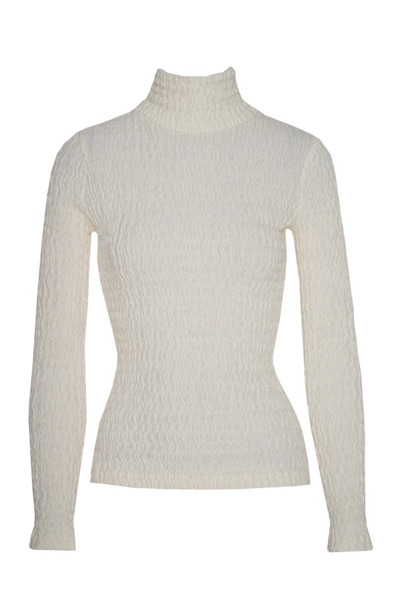 TURTLENECK TOP WITH EMBOSSED DESIGNS-24832230-103