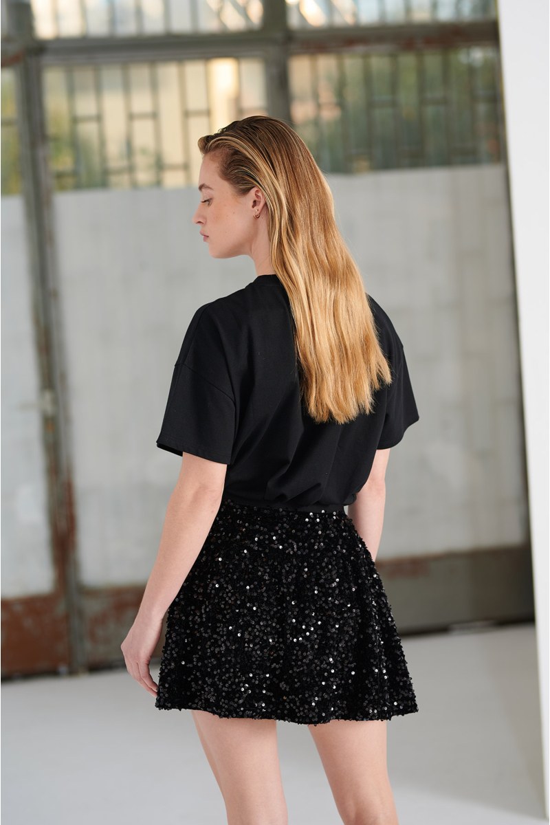 STRASS EMBELLISHED T-SHIRT WITH STARS PRINT-24832255-110