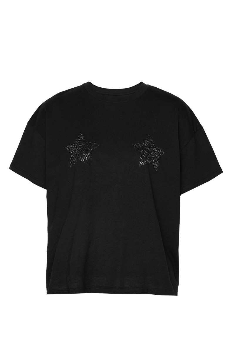 STRASS EMBELLISHED T-SHIRT WITH STARS PRINT-24832255-110
