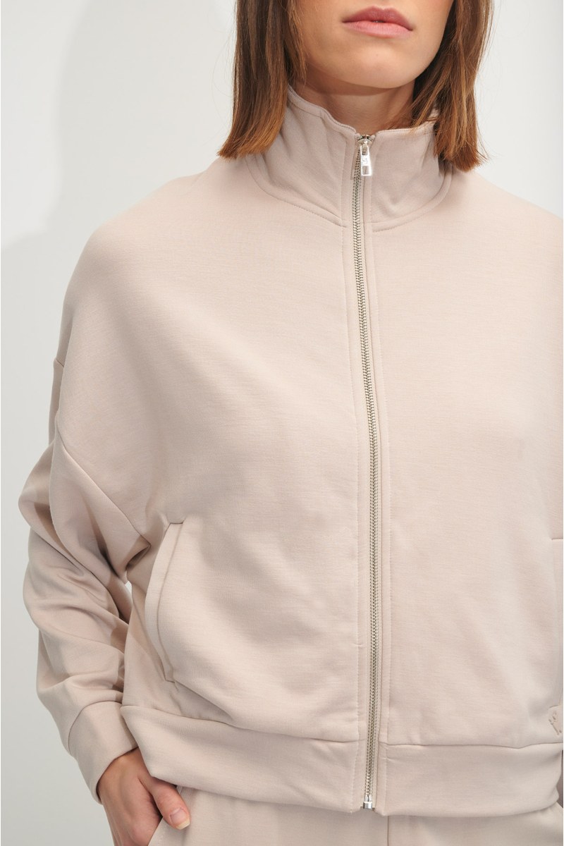 COLLAR ZIPPED MODAL JACKET-24833021-105