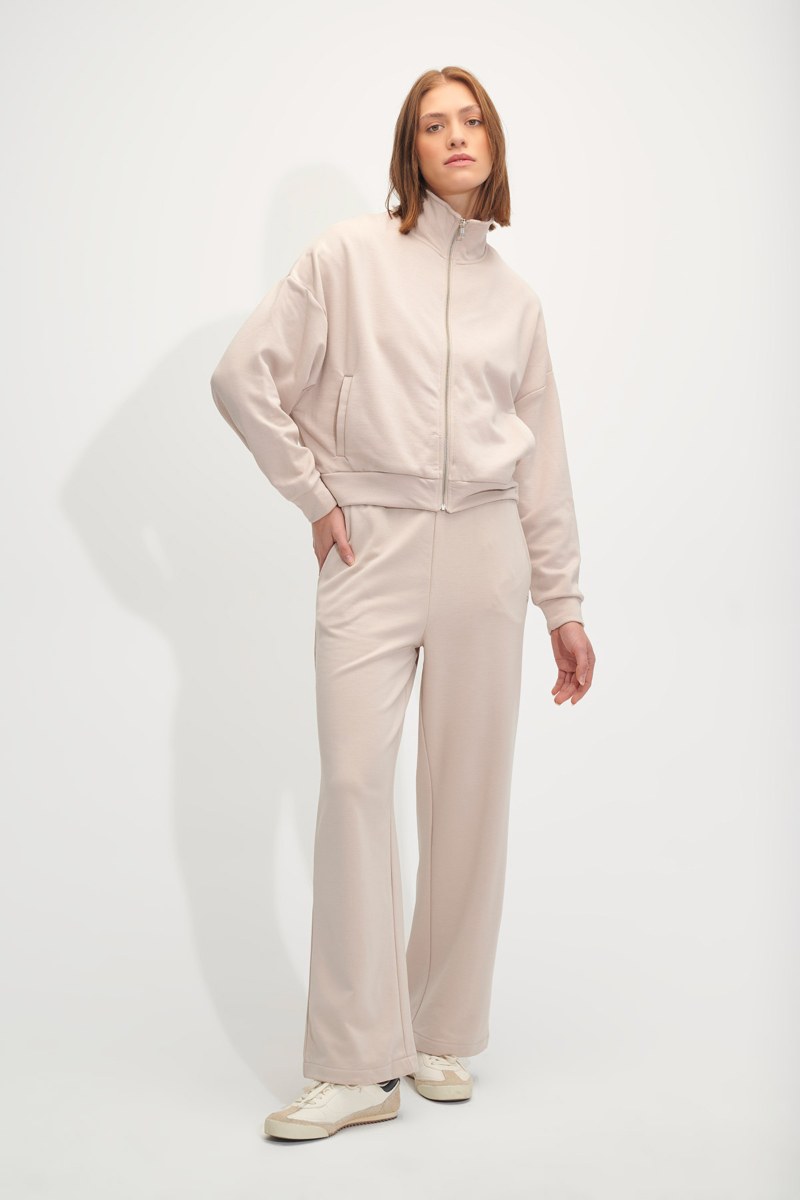 COLLAR ZIPPED MODAL JACKET-24833021-105