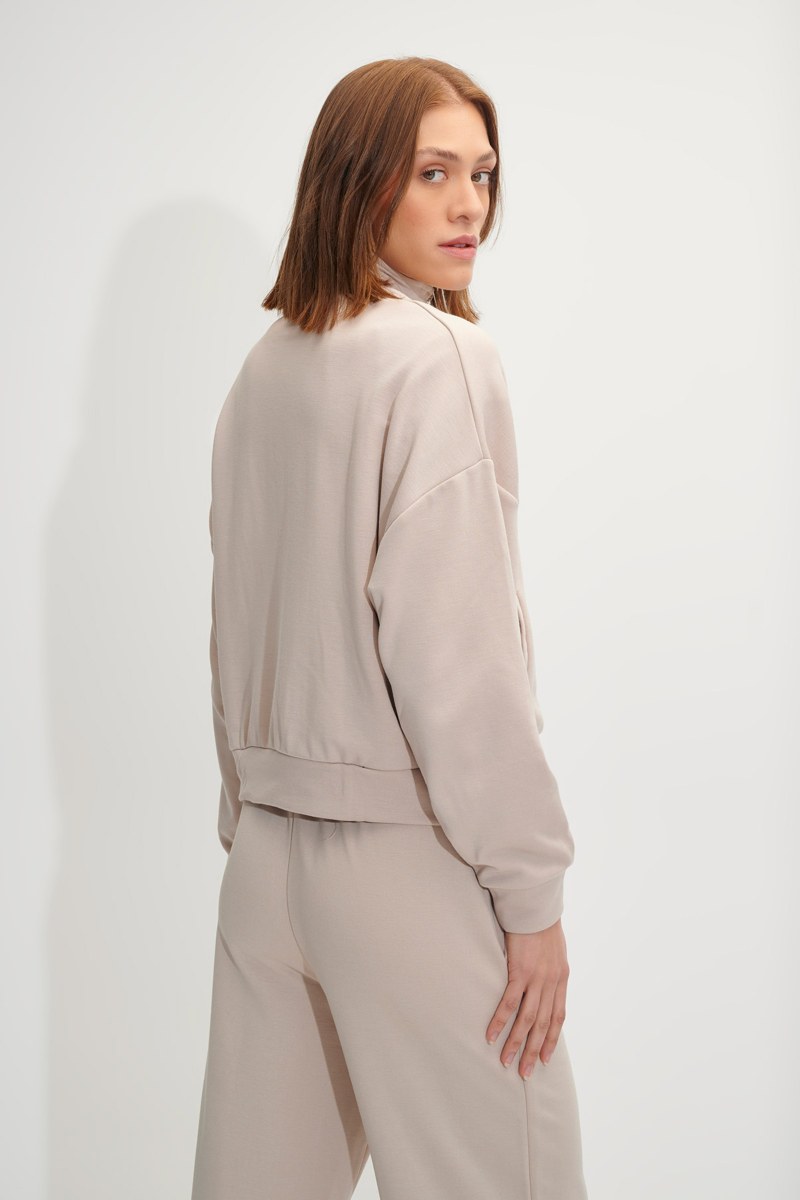 COLLAR ZIPPED MODAL JACKET-24833021-105