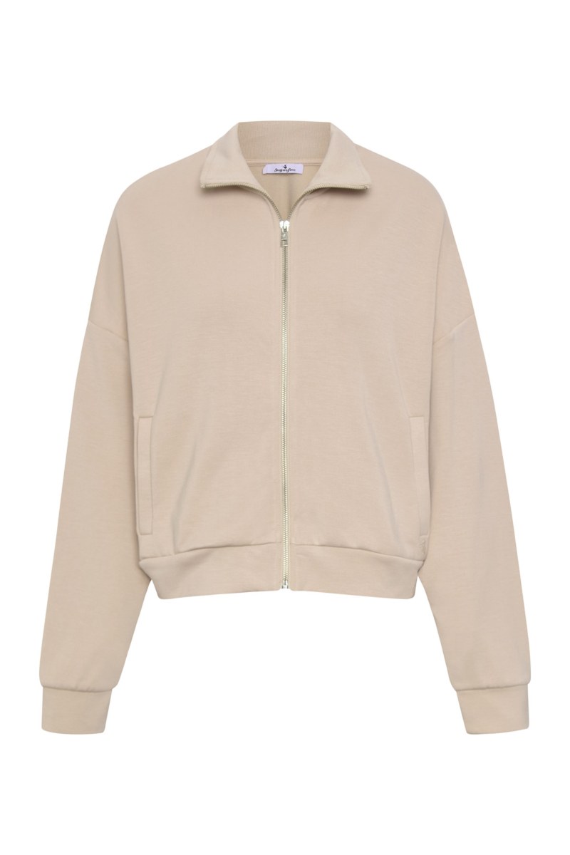 COLLAR ZIPPED MODAL JACKET-24833021-105