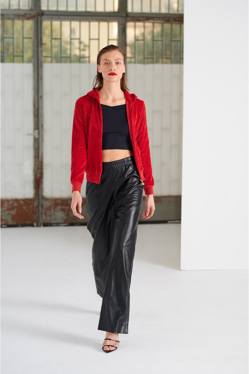 MULTICOLOR STRASS EMBELLISHED VELOUR JACKET-24833026-637