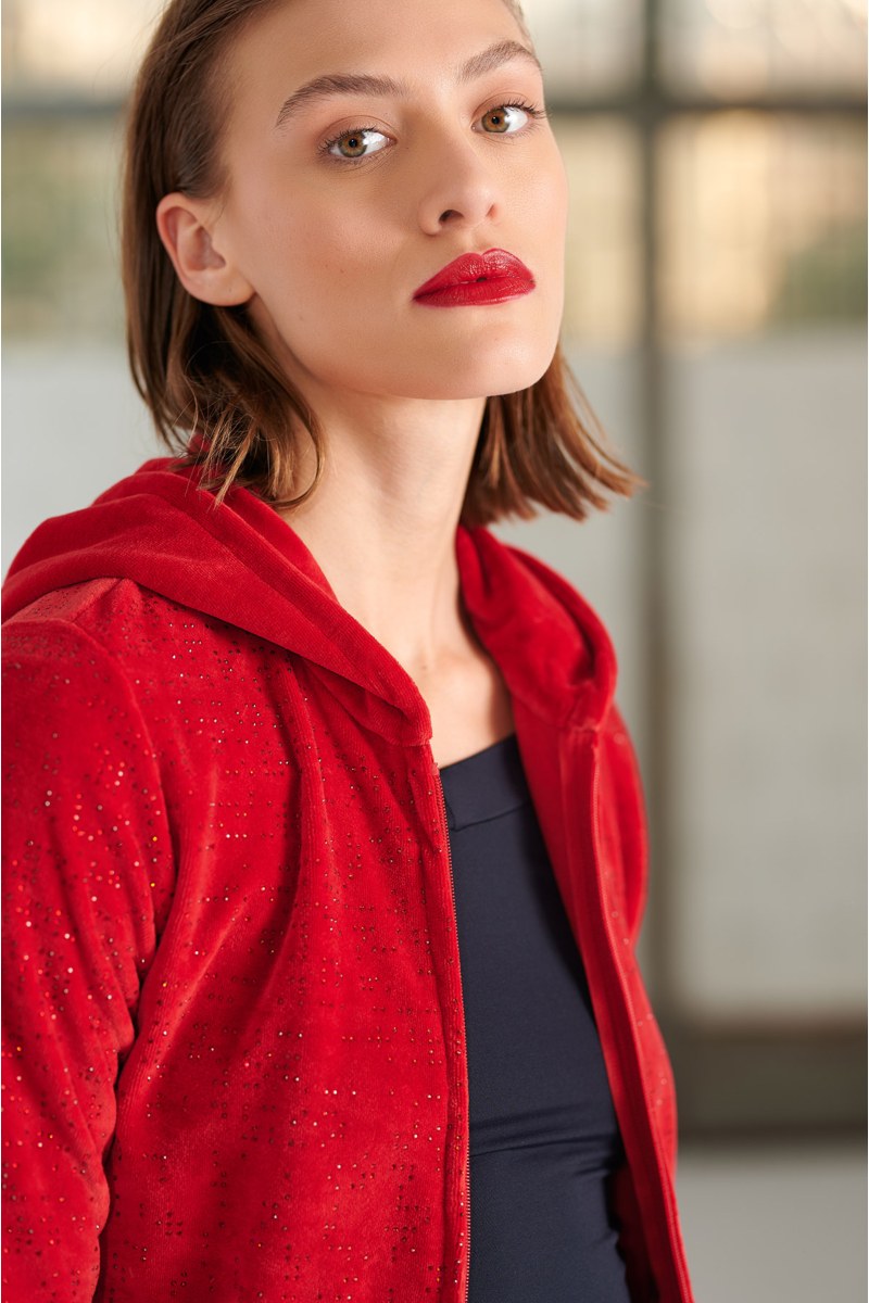 MULTICOLOR STRASS EMBELLISHED VELOUR JACKET-24833026-637