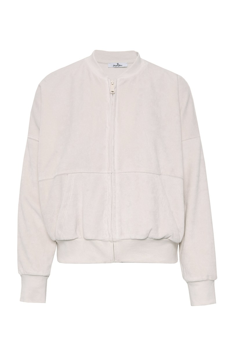 MONOCHROME VELOUR JACKET WITH COLLAR-24833200-108