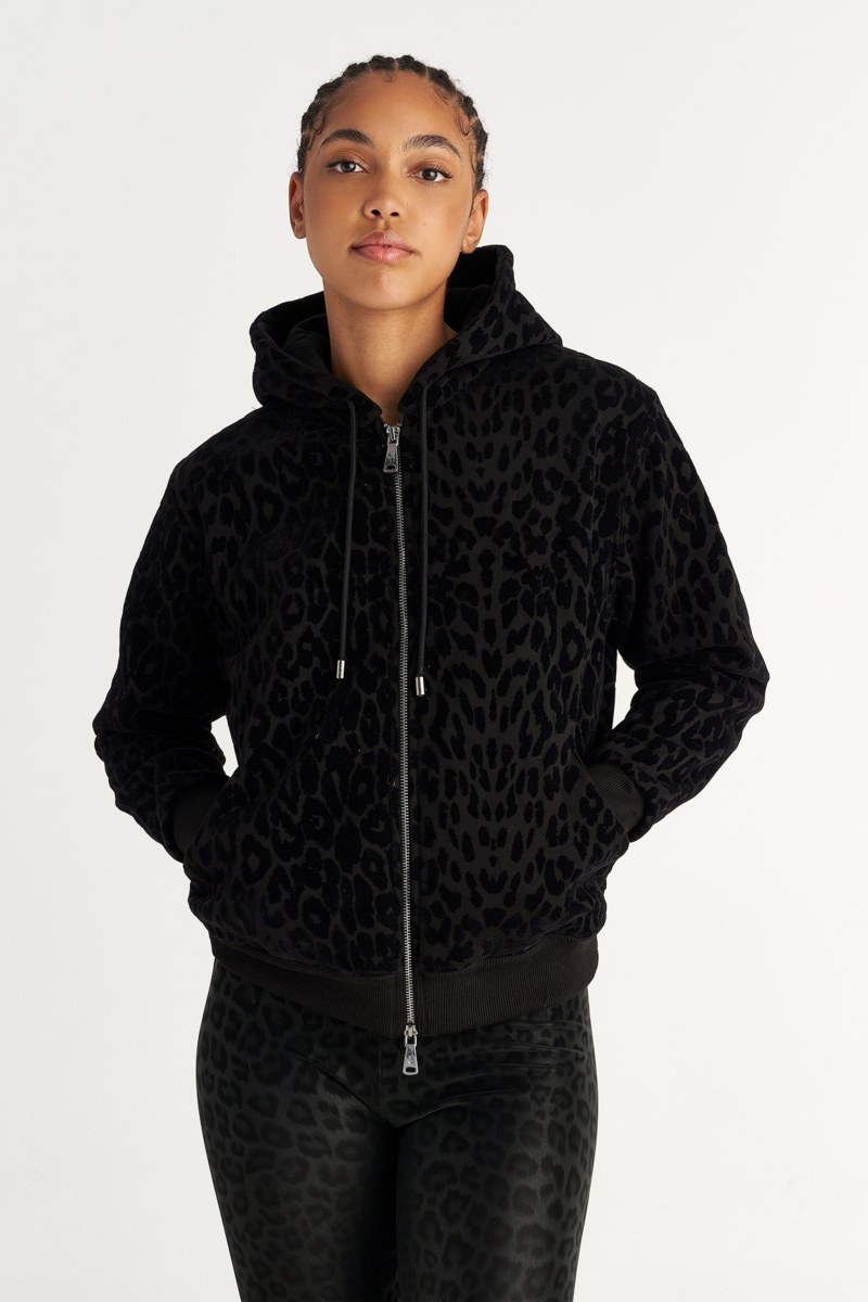 LEOPARD PRINTED OVERSIZED HOODIE COTTON JACKET-24833383-110
