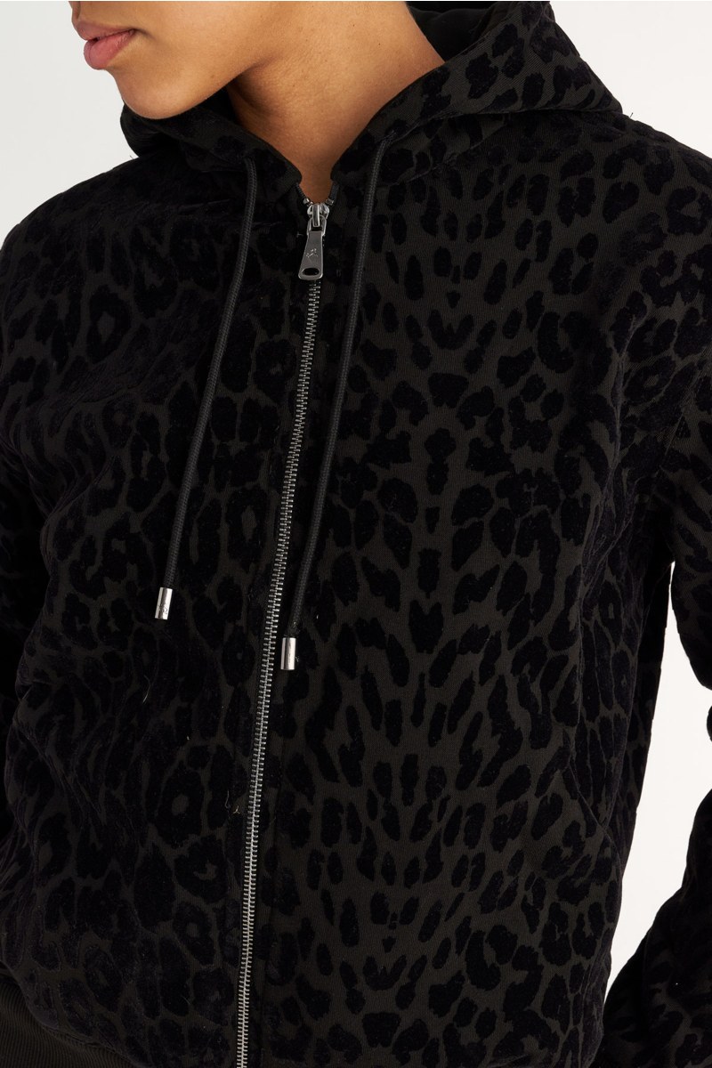 LEOPARD PRINTED OVERSIZED HOODIE COTTON JACKET-24833383-110