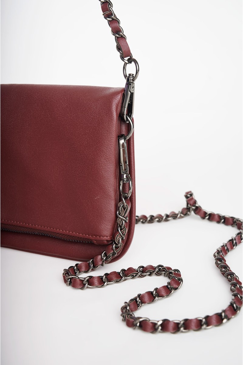 SHOULDER BAG WITH DETACHABLE DECORATIVE CHAIN-24839021-635
