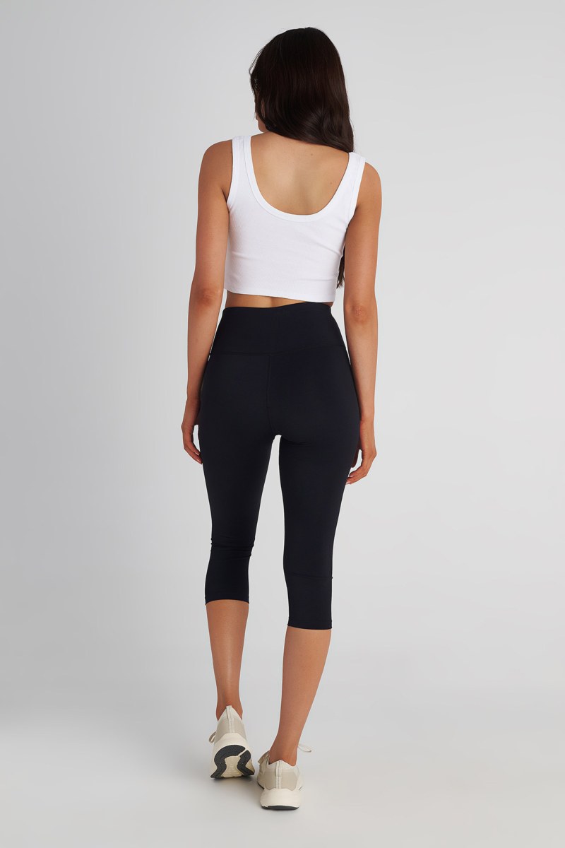 SATIN TOUCH HIGH WAISTED CROP SPORTS LEGGINGS-24845012-110