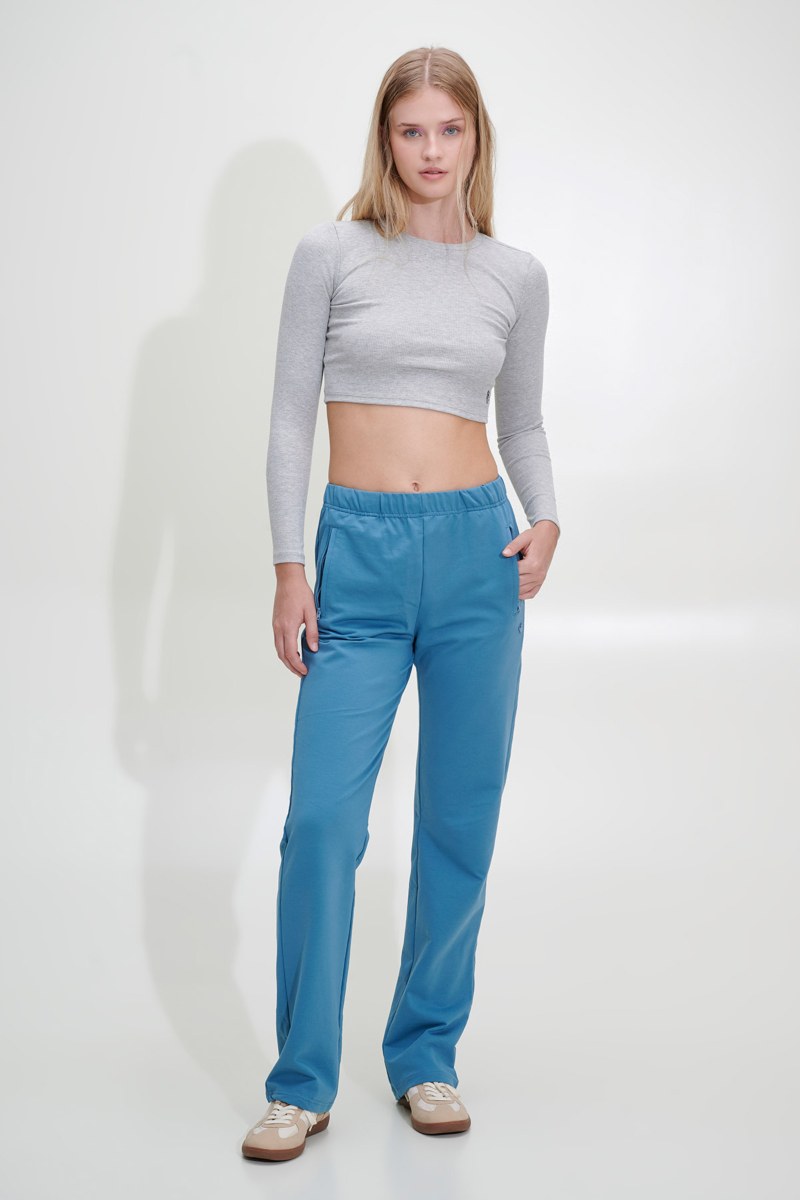 COTTON PANTS WITH ZIPPED POCKETS-24861081-936