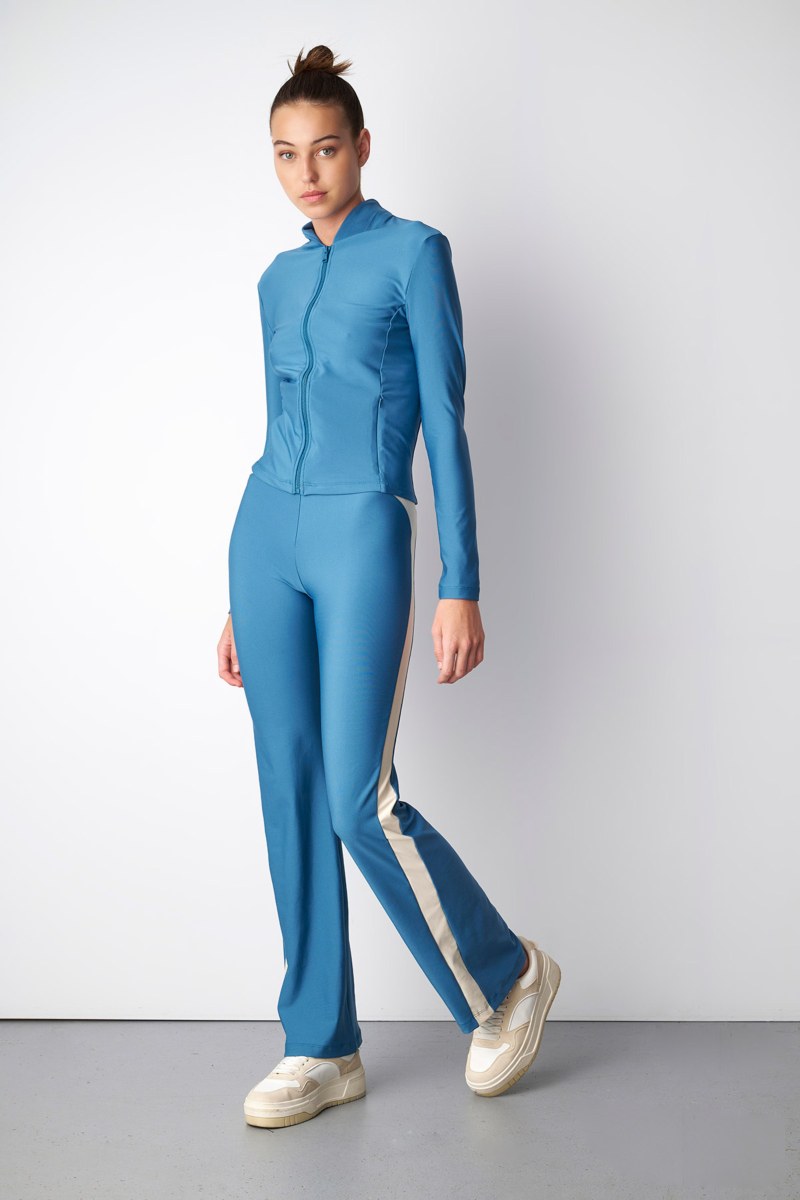 HIGH WAIST STRIPED SPORTS PANTS-24861096-936