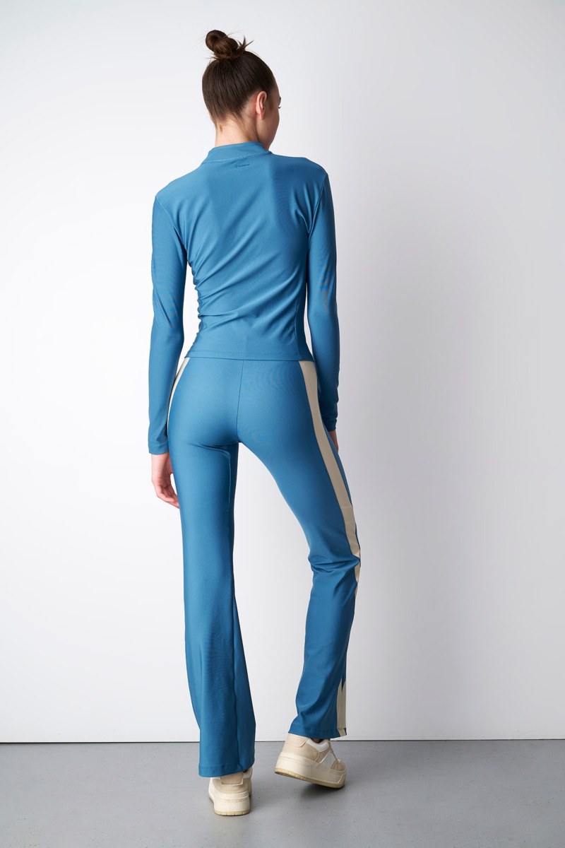 HIGH WAIST STRIPED SPORTS PANTS-24861096-936