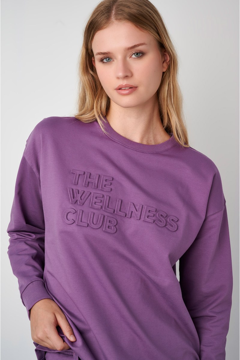 EMBOSSED PRINT OVERSIZED COTTON SWEATSHIRT-24862085-823
