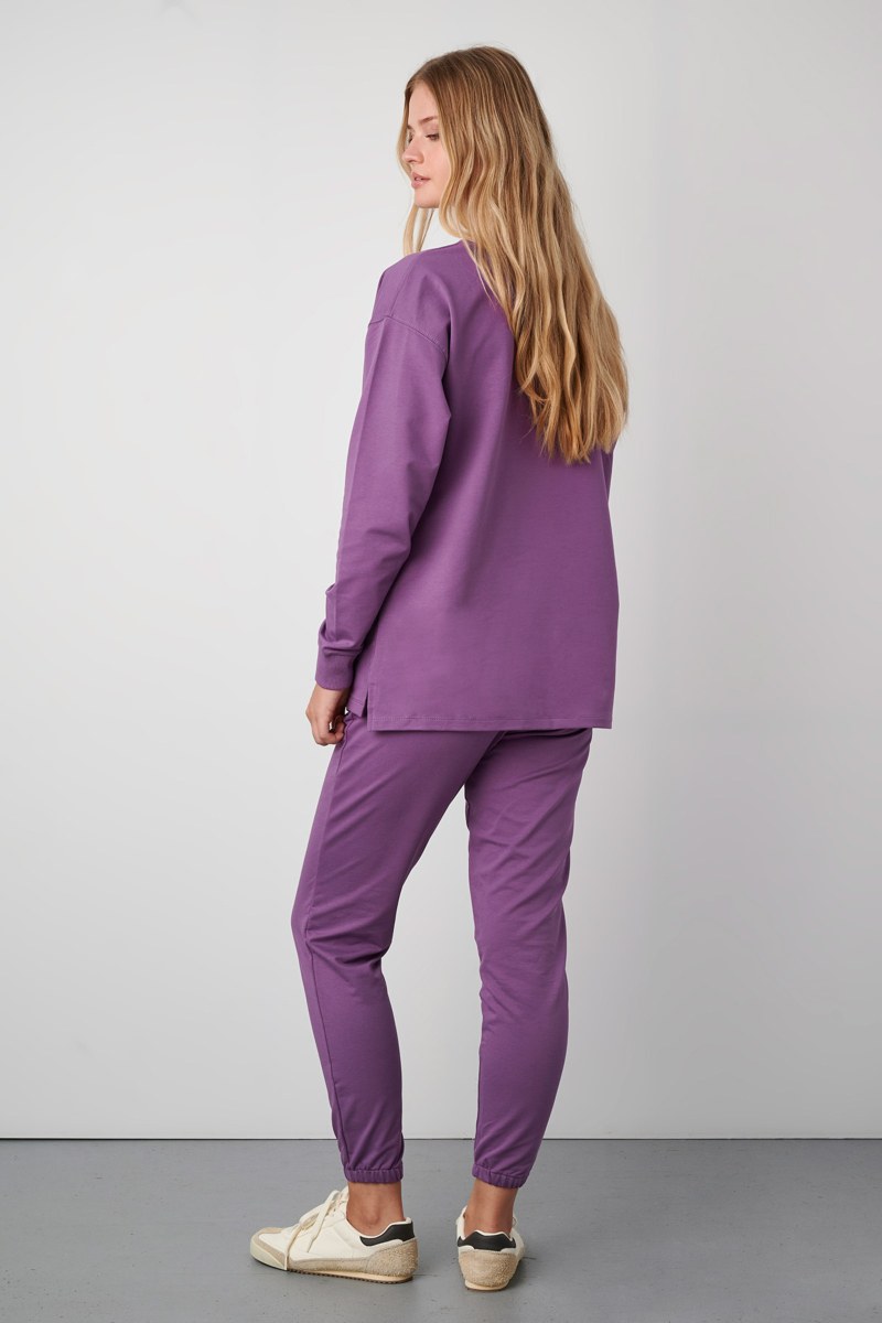 EMBOSSED PRINT OVERSIZED COTTON SWEATSHIRT-24862085-823