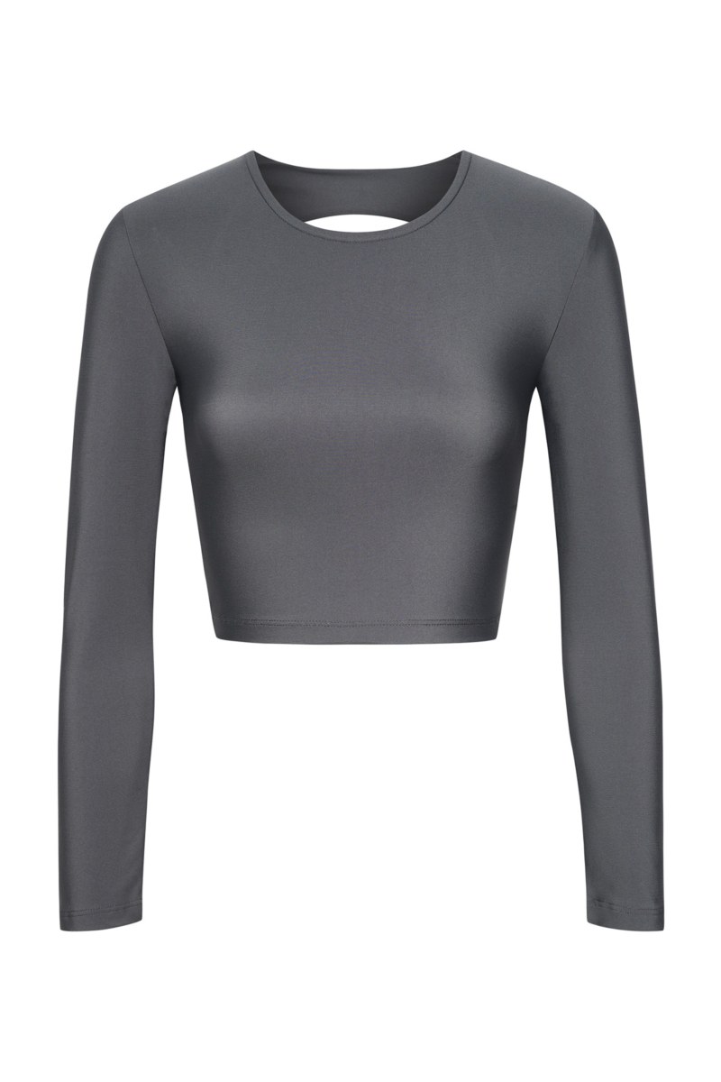 LONG SLEEVED CROP TOP / SPORTS BRA WITH OPEN BACK-24862097-206