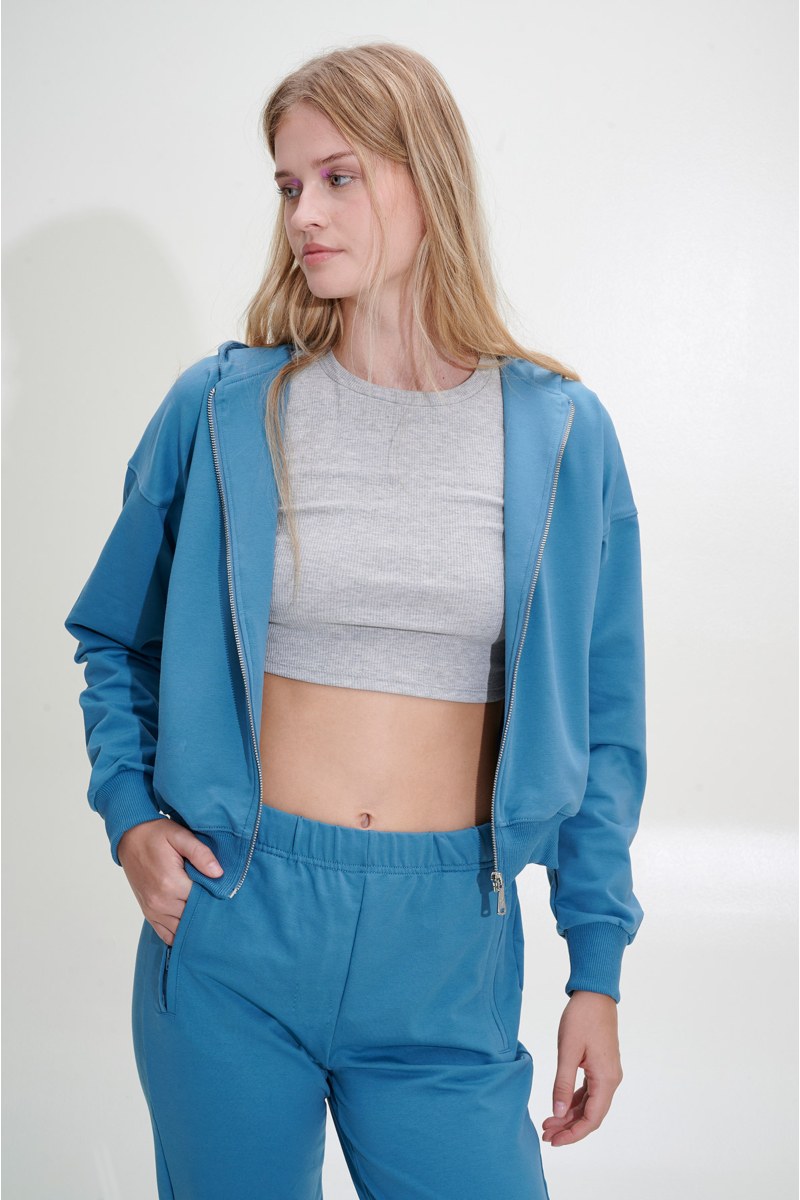 COTTON JACKET WITH ZIPPED POCKETS-24863081-936