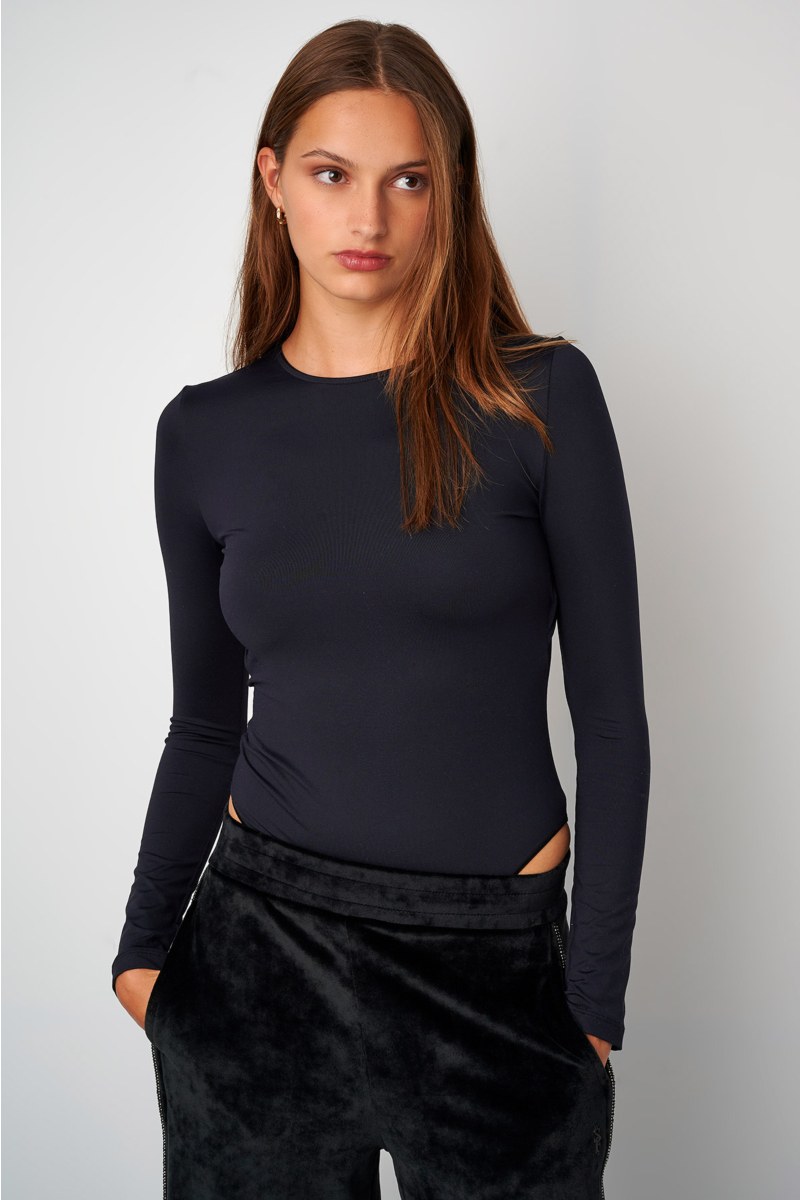 FITTED LONG SLEEVED BODYSUIT WITH OPEN BACK-24866225-110