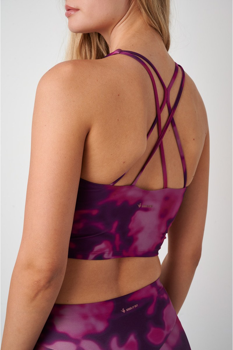 VINTAGE STYLE PRINTED SPORTS CROP TOP WITH STRAPPY CROSSED BACK-24868105-845