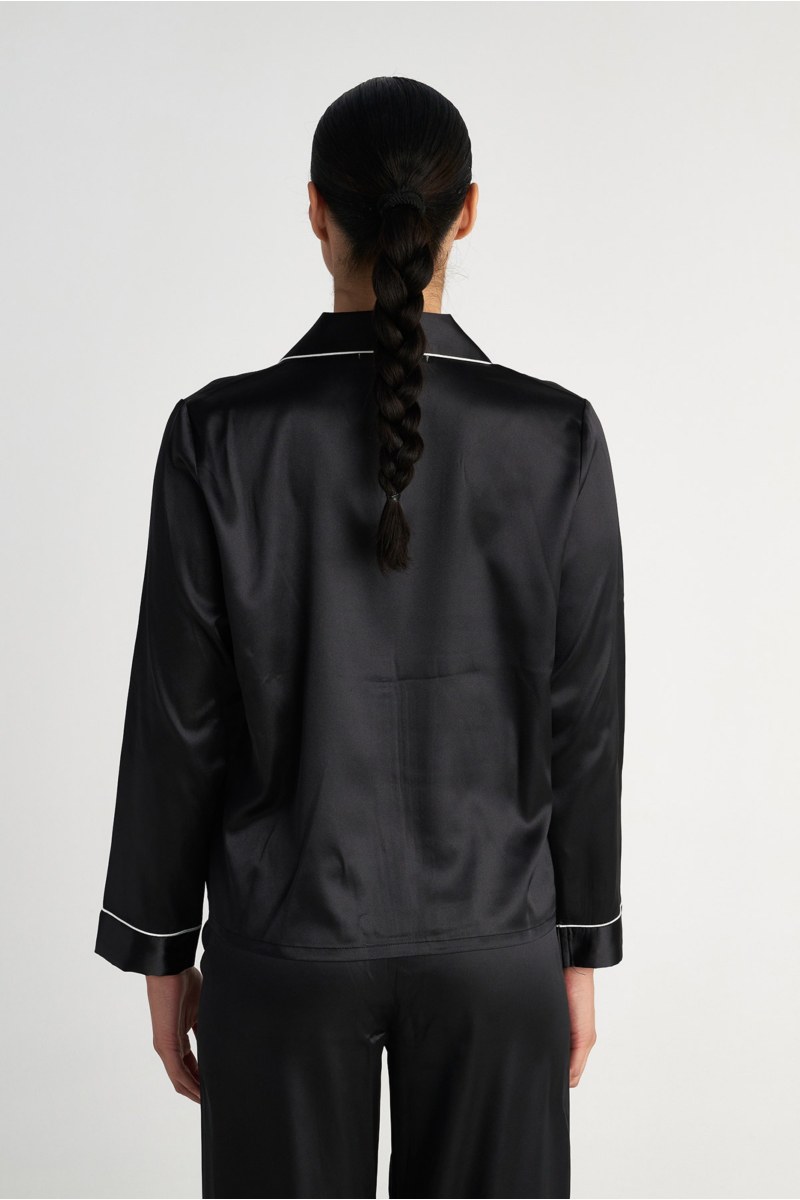 CONTRAST PIPING SATIN PYJAMA SET-25538006-110