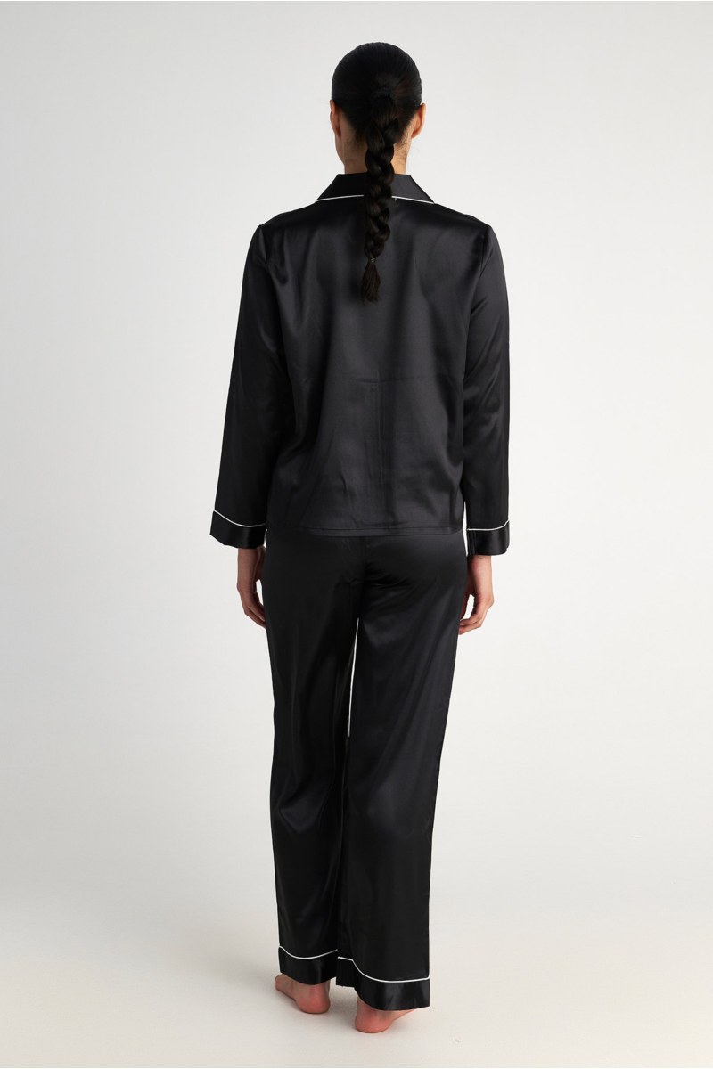 CONTRAST PIPING SATIN PYJAMA SET-25538006-110