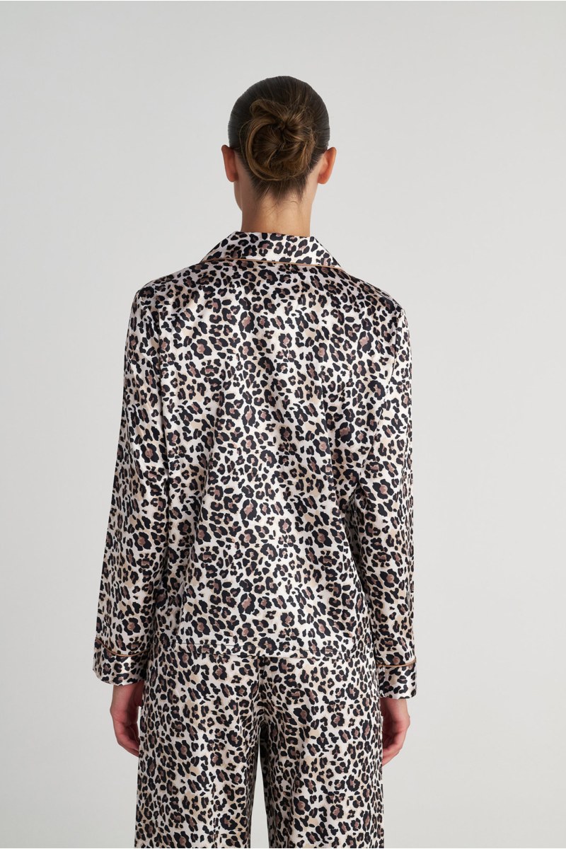 LEOPARD PRINTED SATIN PYJAMA SET-25538007-301