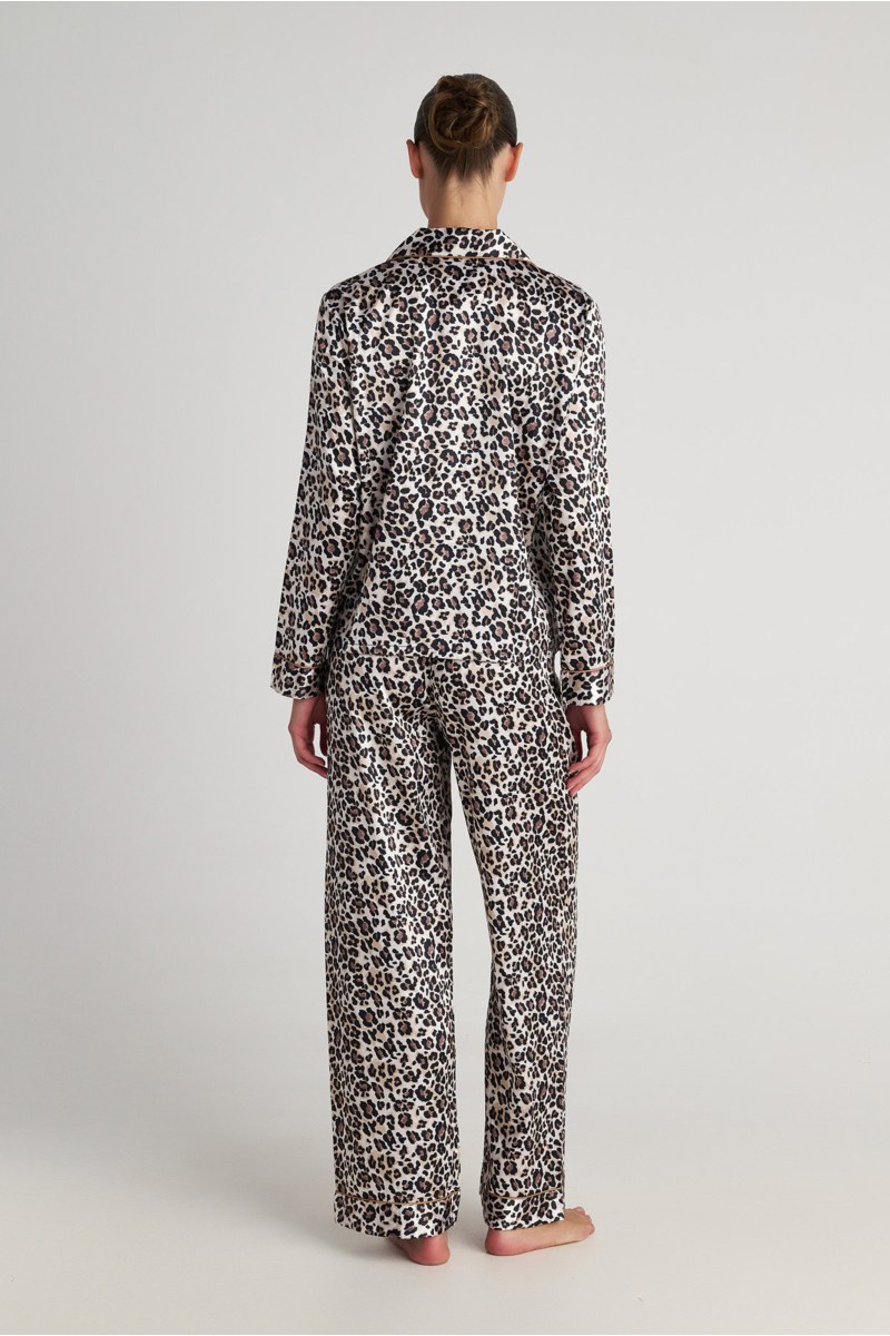 LEOPARD PRINTED SATIN PYJAMA SET-25538007-301