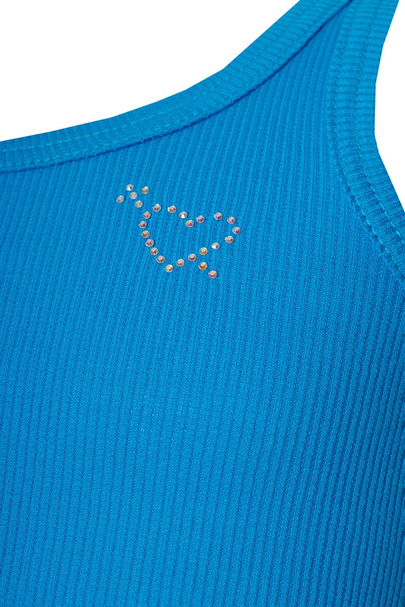 COTTON RIBBED TOP FOR GIRLS WITH STRAPS-25612071-412