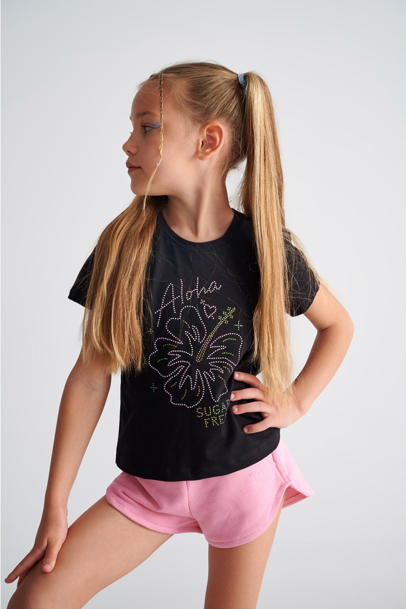 EMBELLISHED COTTON T-SHIRT FOR GIRLS-25612078-110